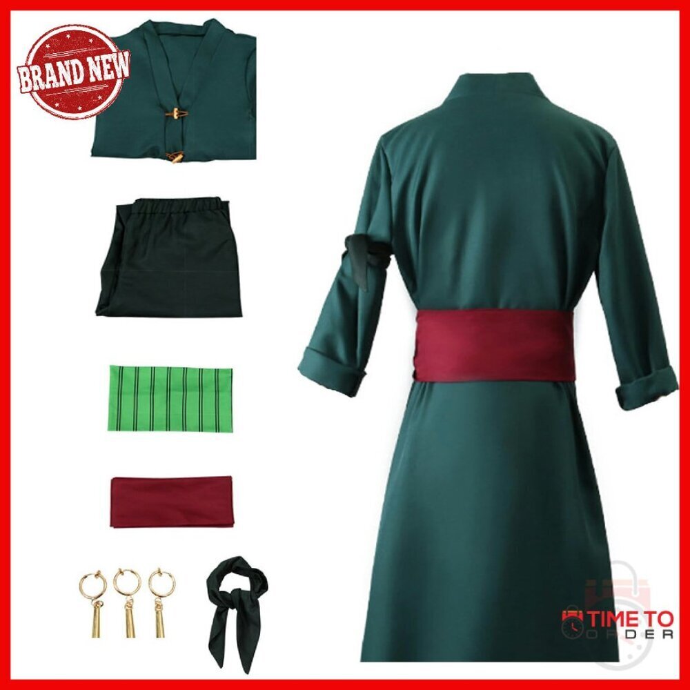 Unisex Anime Kimono Costume Set with Pants and Earrings